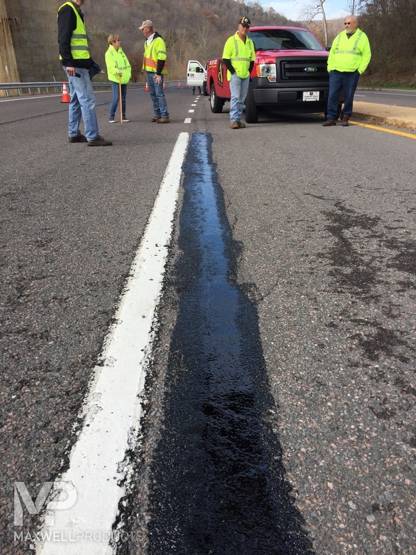 A road crew in Cumberland, Maryland admires their GAP Mastic repair.