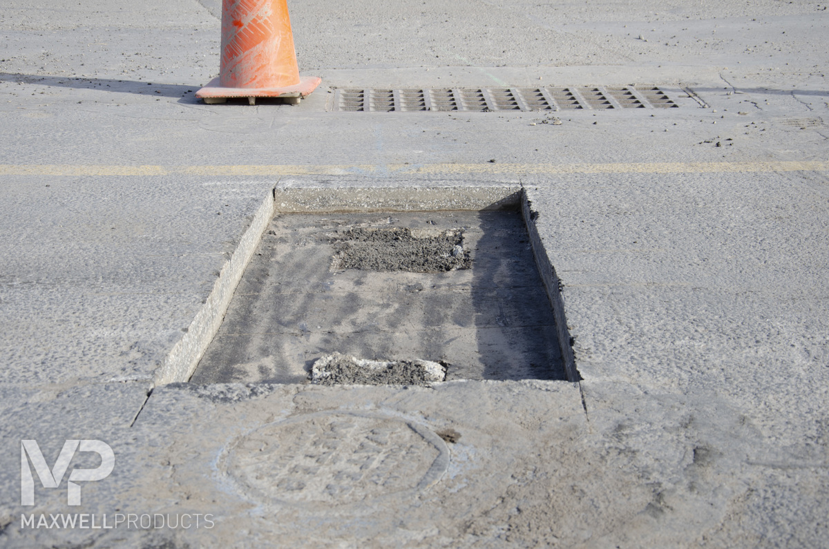 Asphalt segment removed for replacement