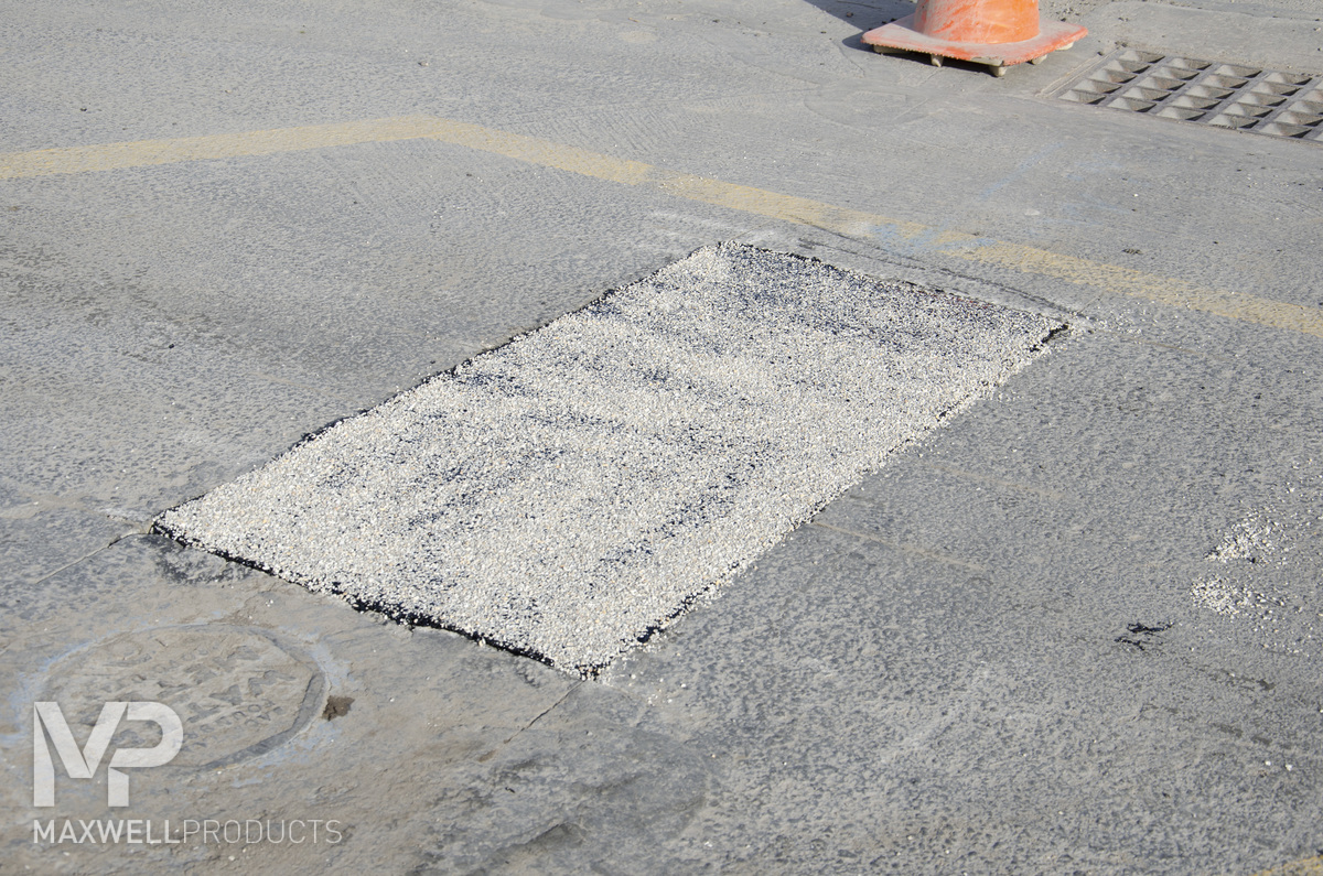 Asphalt segment after replacement and repair with GAP-Patch