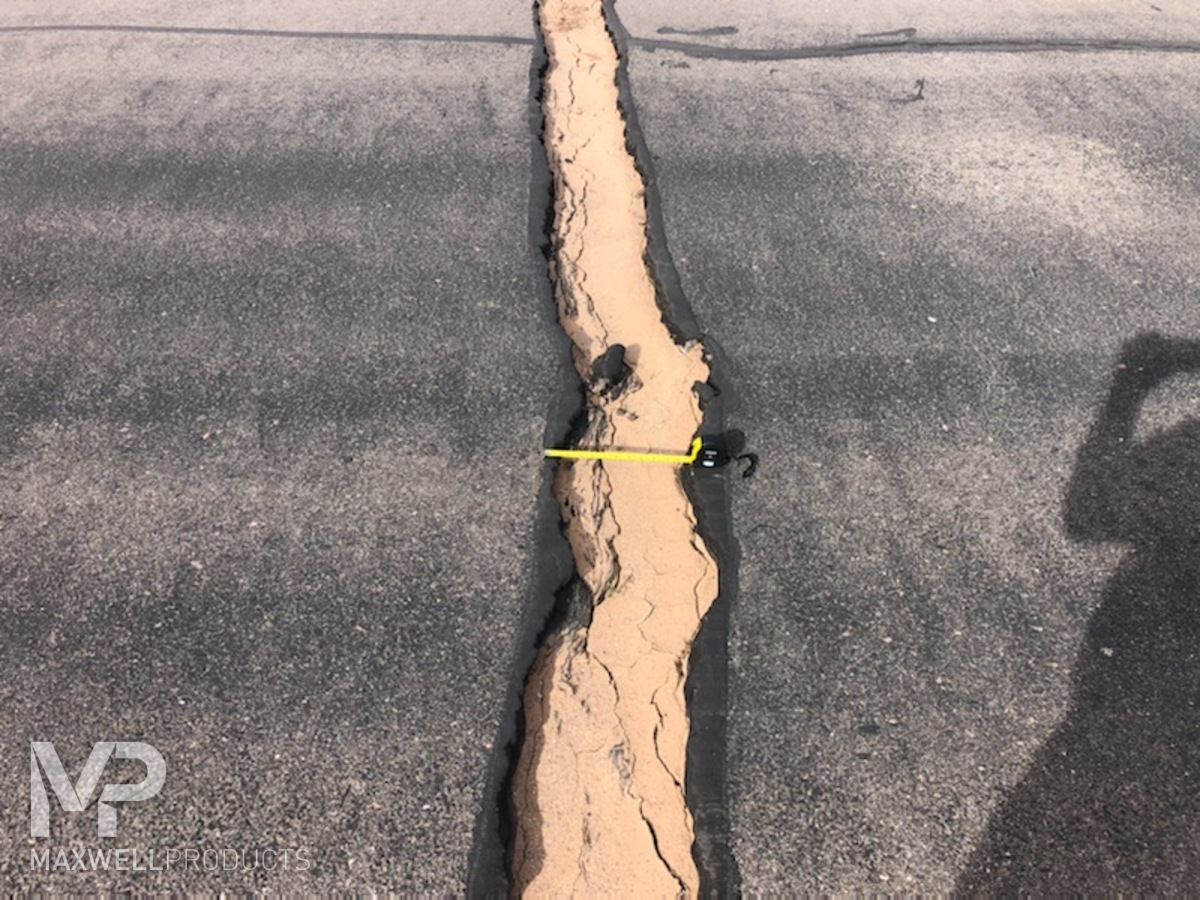 A very wide asphalt crack in Arizona